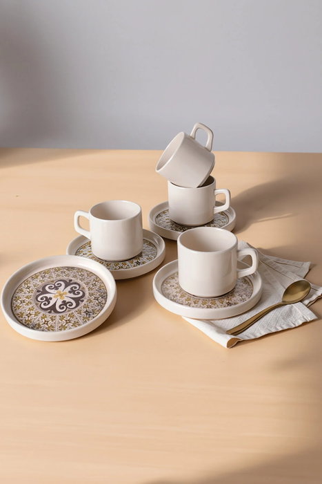 Hermia Juego de tazas de té Multicolor de 8 piezas